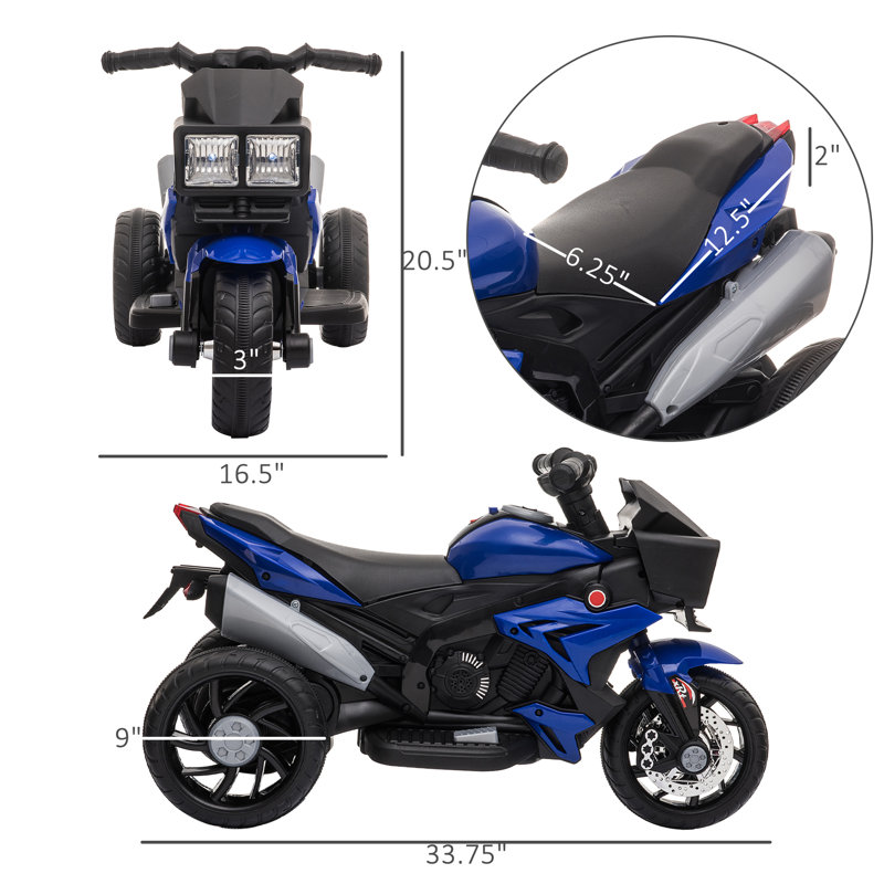 Aosom Kids Electric Pedal Motorcycle Ride on Toy Reviews Wayfair
